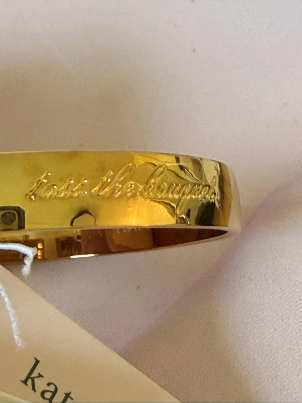 💍 kate spade gold-tone Bride Bangle with Ribbon Tag